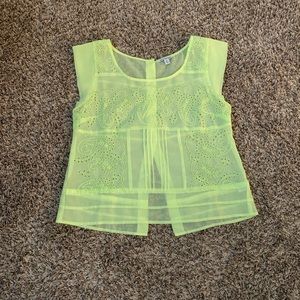 American Eagle Pale yellow sheer women's top.
